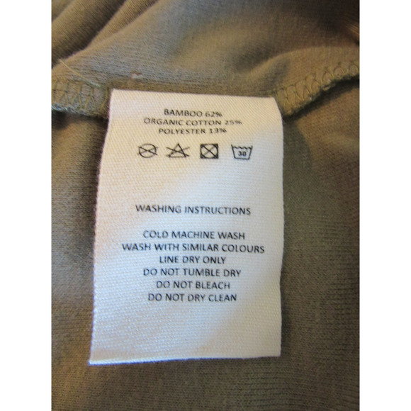 BARE by Charlie Holiday Olive Green Terry Towelling L Button Shirt Blouse - Picture 5 of 5